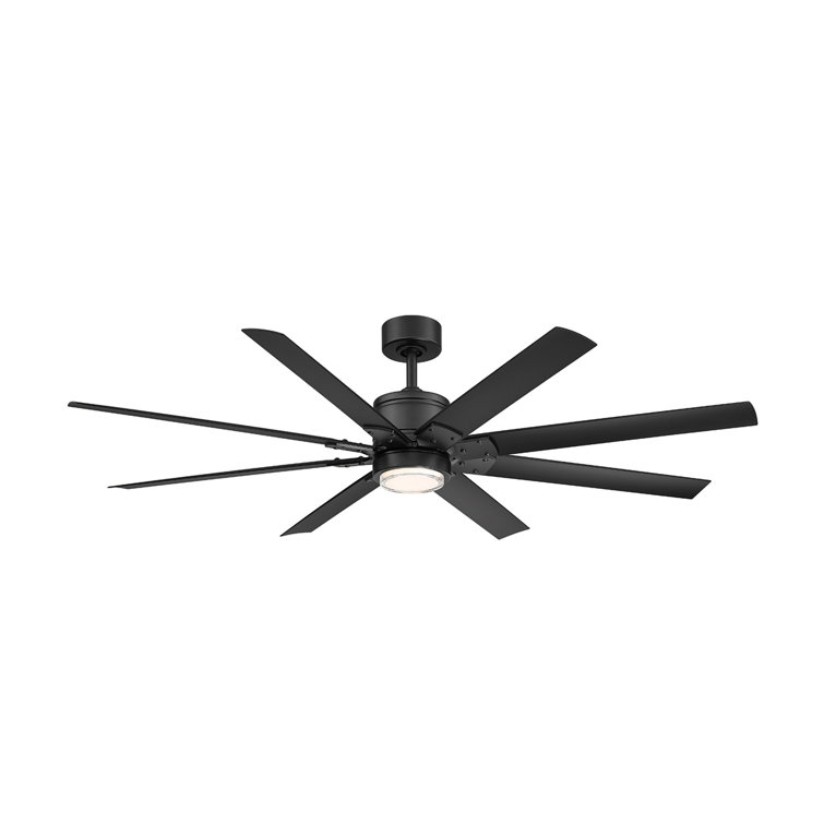 Renegade 8 - Blade Outdoor Integrated LED Smart Standard Ceiling Fan with Remote Control and Light Kit Included