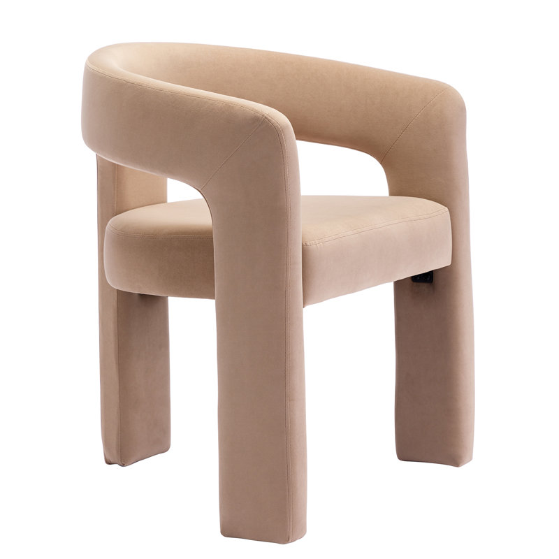 Dalpat Iron Arm Chair, Khaki Velvet