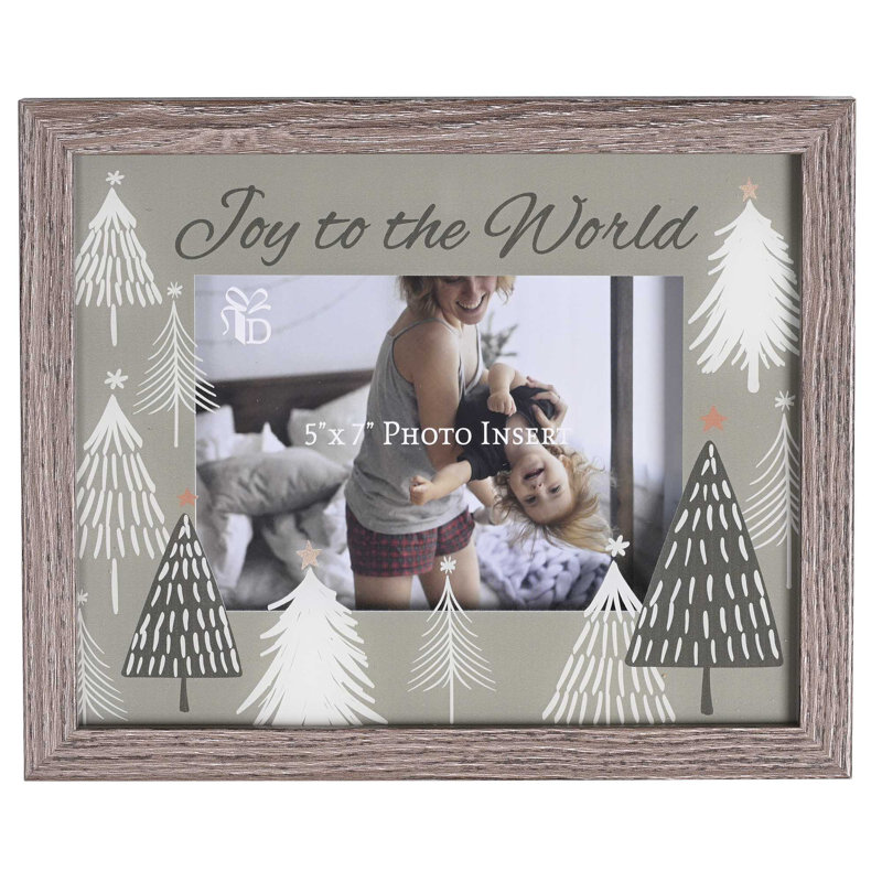Photo Frame 5x7 Joy To World Pine Trees