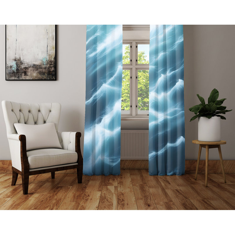 Paire de rideaux semi-transparents en polyester Akria, L 20 po x L 61 po
