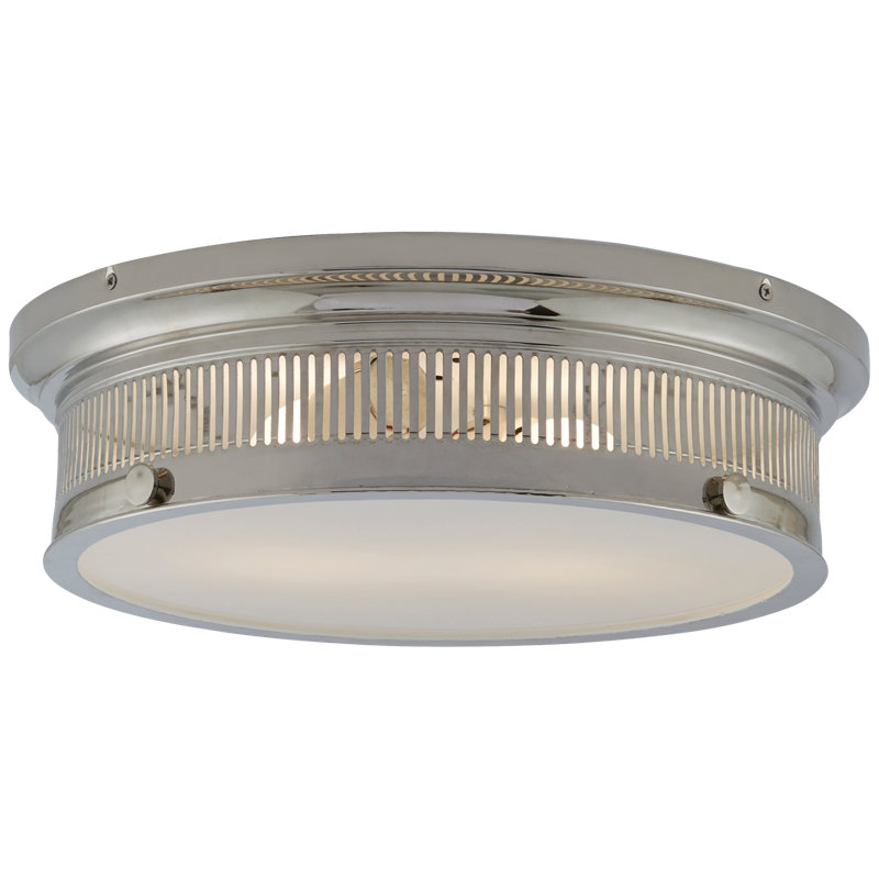 Chapman & Myers Alderly Flush Mount, Polished Nickel, 4.25" H x 13" W x 13" D