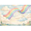 Papier peint pastel arc-en-ciel avec nuages fantaisistes-367752273-367752275