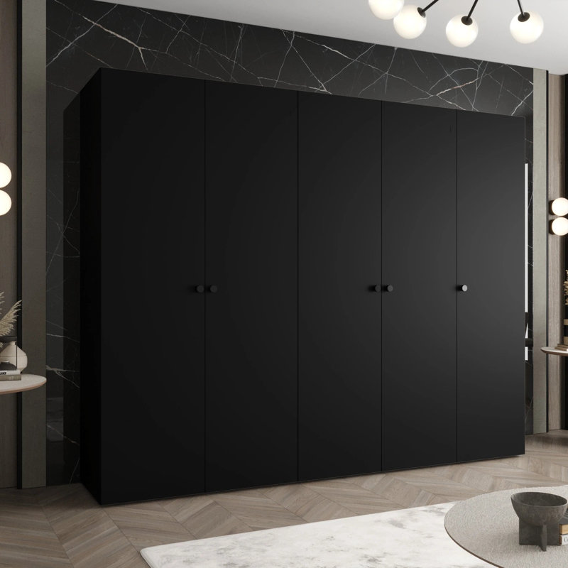 Manufactured Wood Wardrobe, Black