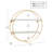 Mind Reader Floating Round Wall Shelves, Gold Metal Frame with Dual White Display Shelves, Decorative Wall-Mounted Organizer for Living Room, Office, or Bathroom, Metal. MDF, White