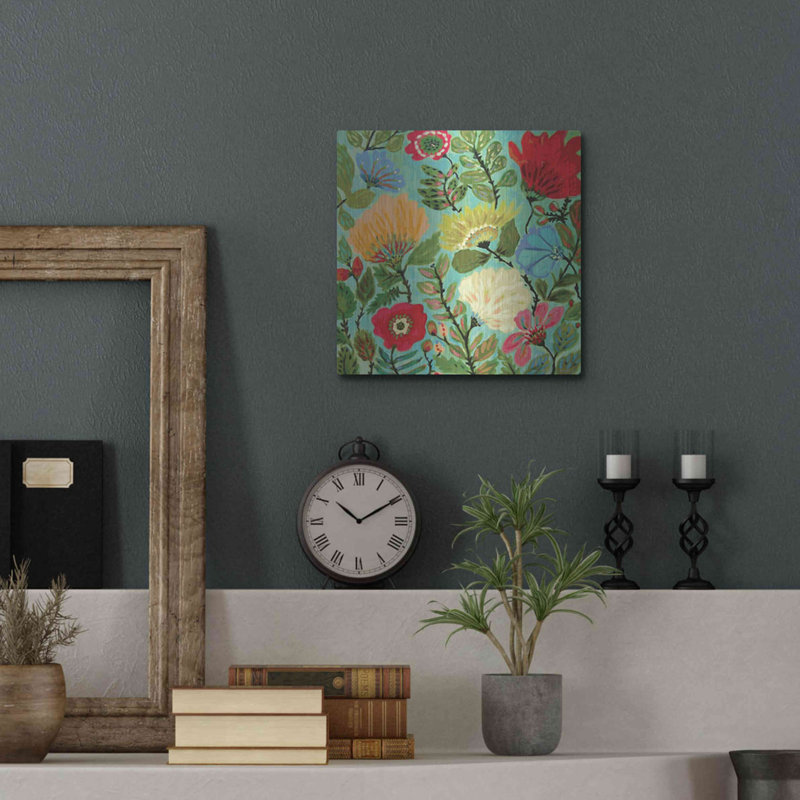 «Freedom Garden» par Karen Fields - peinture sur métal sans cadre, H 12 po x l 12 po x P 0,13 po