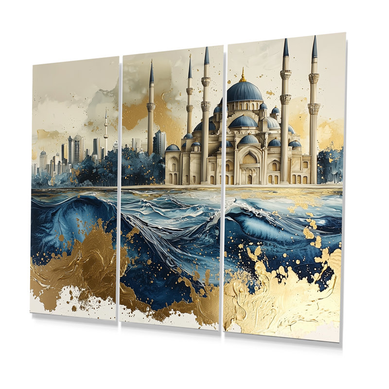 Ensemble de décorations murales bleues et bleues, Métal métal, H 28 po x l 36 po x P 1 po