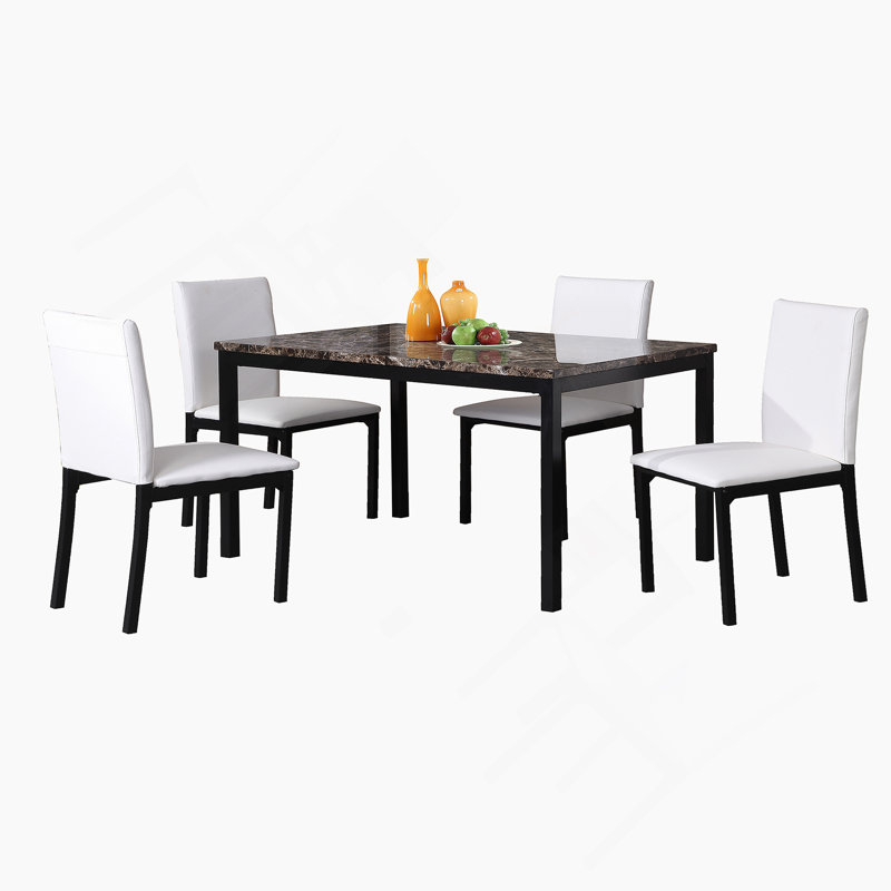 Ensemble de table de salle à manger 5 pièces pour la maison et la salle à manger, Blanc