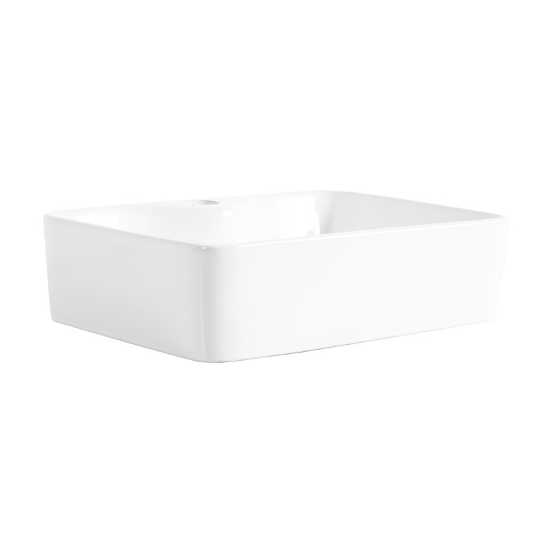 Lavabo de salle de bain rectangulaire blanc en céramique - Simple et élégant
