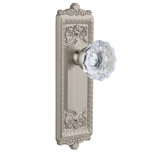 Grandeur Windsor Plate Single Dummy with Fontainebleau Crystal Door Knob
