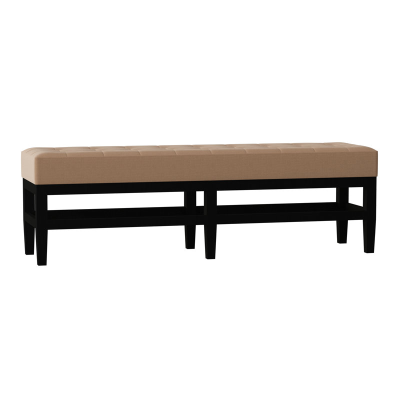 Galindo-White Upholstered Bench, Ireland Café, Walnut