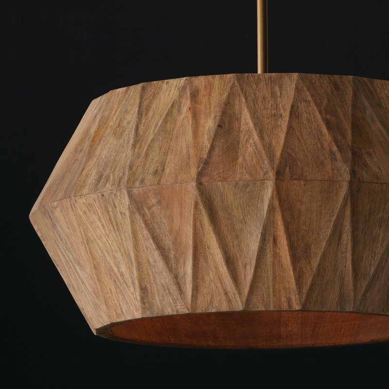Luminaire suspendu géométrique en bois 4 lumières Nadeau
