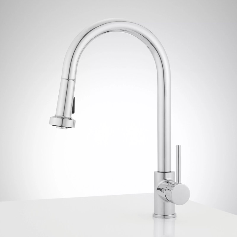 Signature Hardware Ridgeway 1.8 GPM Single Handle Pull-Down Kitchen Faucet, Chrome