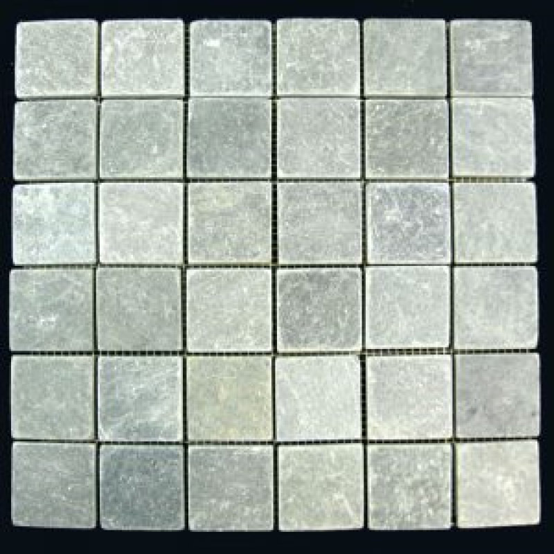 Amasa 2" x 2" Tumbled Green Slate Mosaic Sheet Wall Floor Use Tile