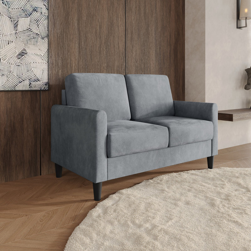 Serpa Velvet Arm Loveseat, Gray