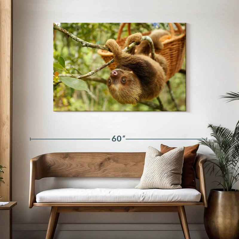 Brampt Sloth On A Tree, 30" H x 45" W