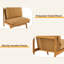 Chaise d'appoint Scott Living Vista moka avec structure en bois naturel, ensemble de 2-536704709-536704708