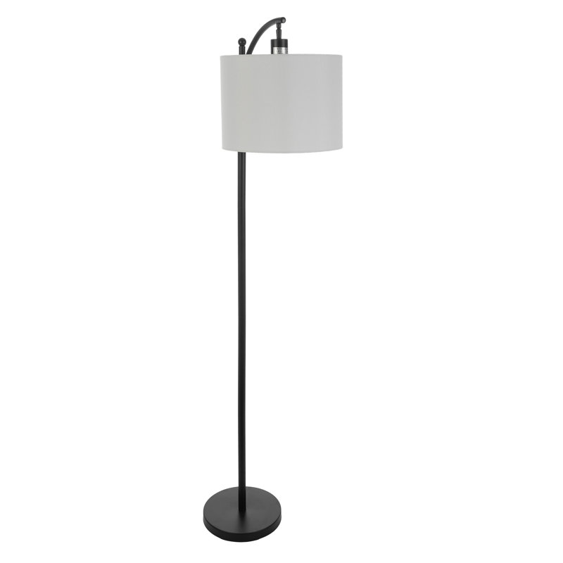 Lampe sur pied Arc - Lampe sur pied moderne de 63 pouces de hauteur avec abat-jour en lin et ampoule DEL - Lampe pour décoration de chambre à coucher, de bureau à domicile ou de salon