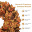 Couronne d'automne pour porte d'entrée – Couronne de Thanksgiving de 50 cm avec feuilles d'érable, décoration artificielle pour porte sur le thème des récoltes d'automne
