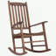 Chaise berçante d'extérieur en bois d'acacia brun et rustique pour patio traditionnel 1 pièce