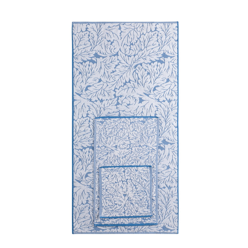 Ensemble de serviettes en ratine de jacquard tissé de six articles, Bleu