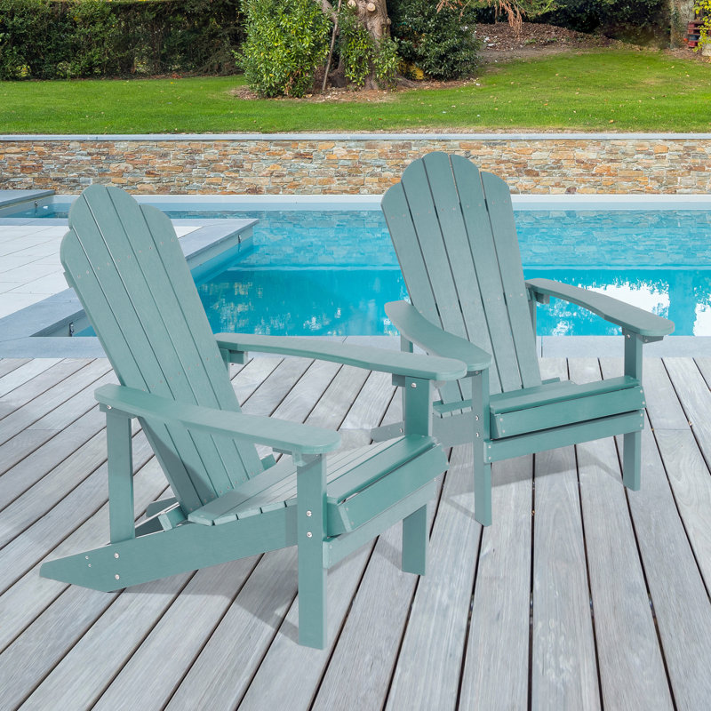 Chaise Adirondack Wesley Hips résistante aux intempéries, Bleu clair