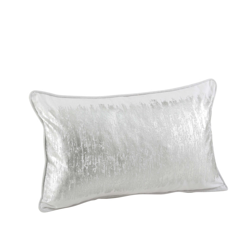 Agatha Collection Abstract Cotton Throw Pillow, Silver