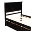 Lit plateforme simple avec 2 tiroirs coulissants - Structure en bois massif, espresso-672557989