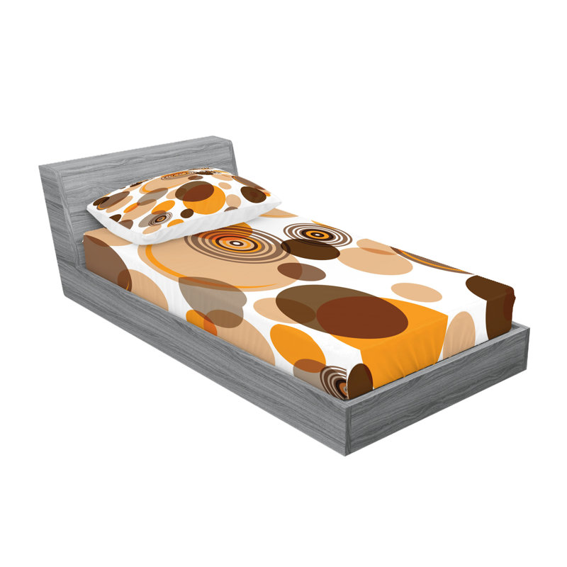 Drap-housse et coussin décoratif Ambesonne, Ensemble de draps-housses pour lit simple + 2 taie