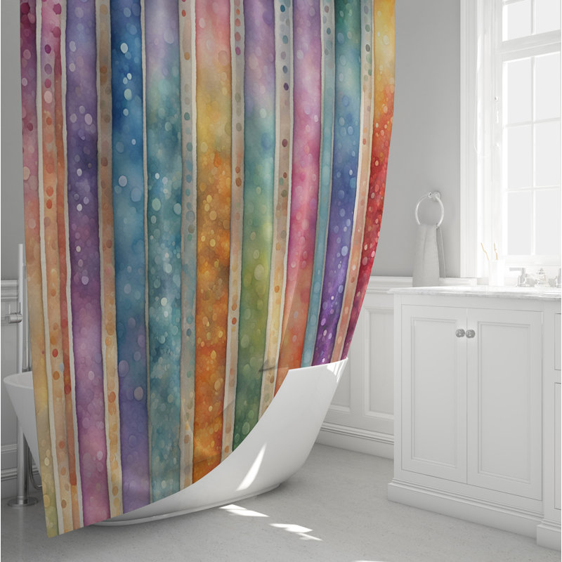 Rideau de douche à rayures, H 72 po x l 70 po