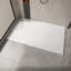 Base de douche 60 po x P 36 po à surface solide avec drain latéral et couvercle inclus, Carrara-119039836