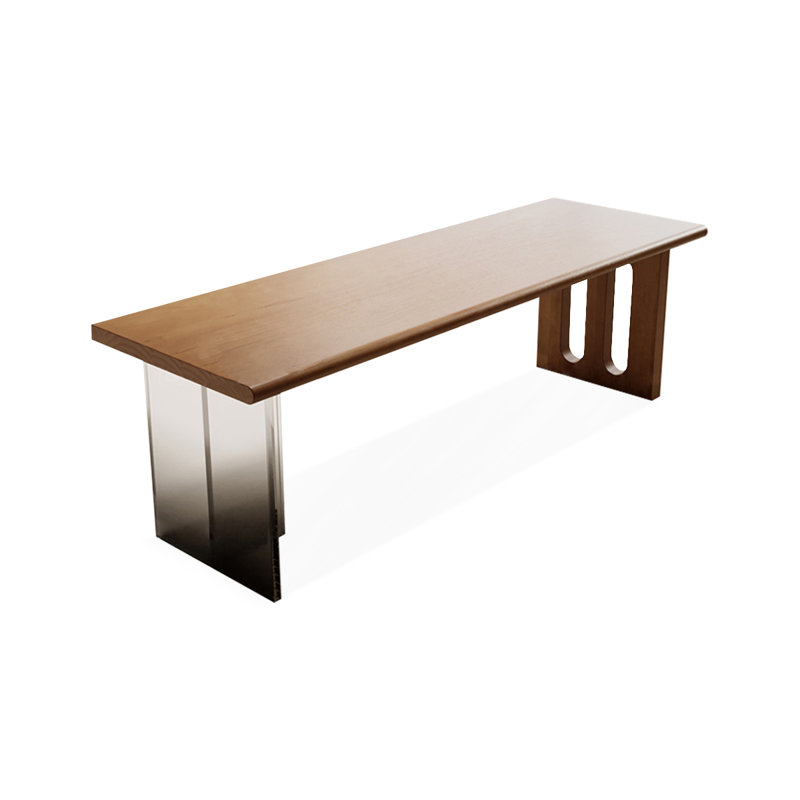Bureaux rectangulaires bruns en bois massif, H 29,53 po x l 86,61 po x P 27,56 po 