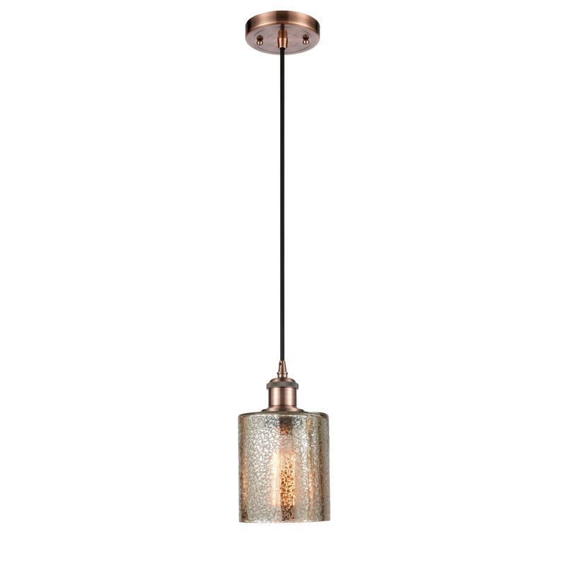 Hedde 1 - Light Single Pendant, Bronze, 8" H x 5" W x 5" D, Mercury