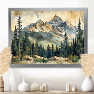Gradus Mountain Treescape Mountain Layers I - Mountains Framed Canvas Print Wall Art