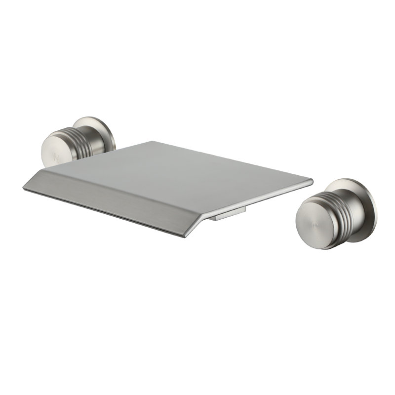 Wall Mounted Optional 2-handle Bathroom Faucet, Brushed Nickel