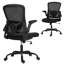 Chaise de bureau ergonomique, chaise de bureau en filet avec support lombaire, noir-2100084775-2100084772