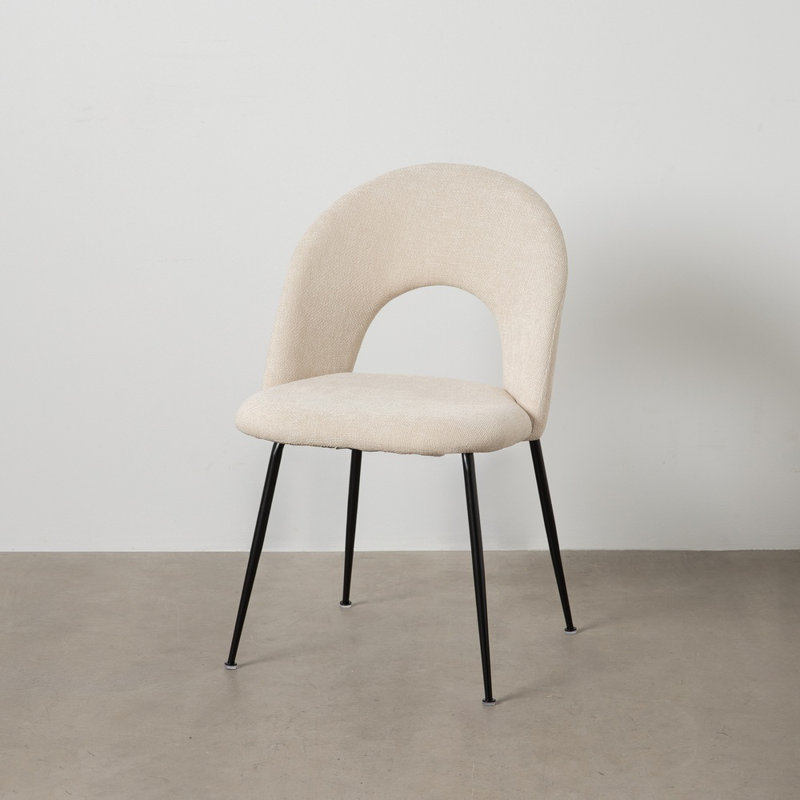 Keokuk 47cm H Polyester Upholstered Upholstered Back Side Chair, White