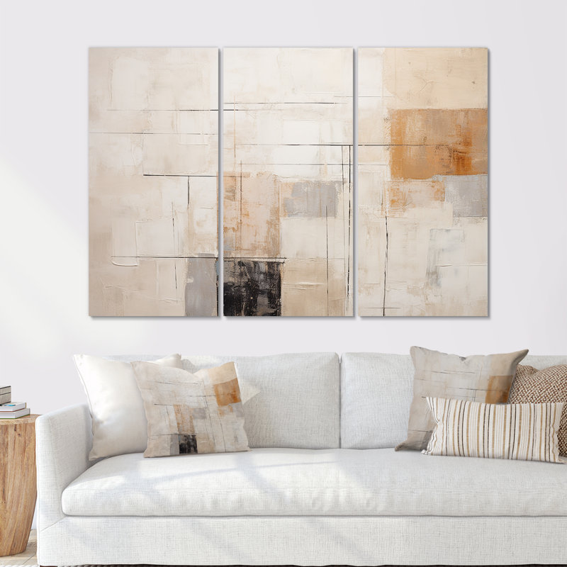 Minimalisme, art moderne scandinave zen - ensemble d'art moderne sur toile scandinave, H 28 po x l 36 po, Toile tendue