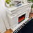 White Manufactured Wood Freestanding Fireplace