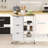 HOMCOM Rolling Kitchen Island Cart, Bar Serving Cart with Drawers, White-977648388