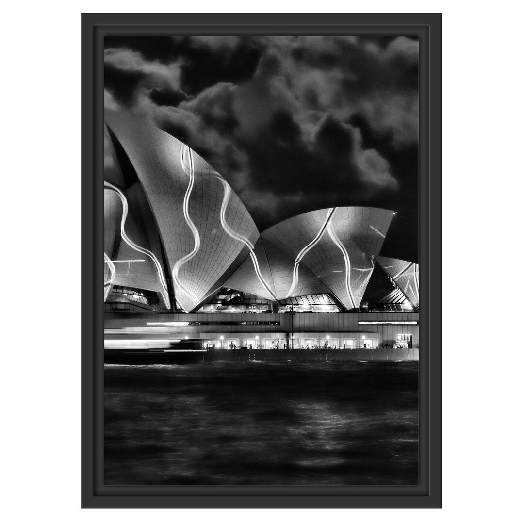 Gerahmtes Wandbild Sydney Opera House Beleuchtung