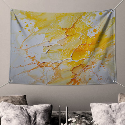 Yellow Splash Wall Tapestry - Abstract Wall Decor