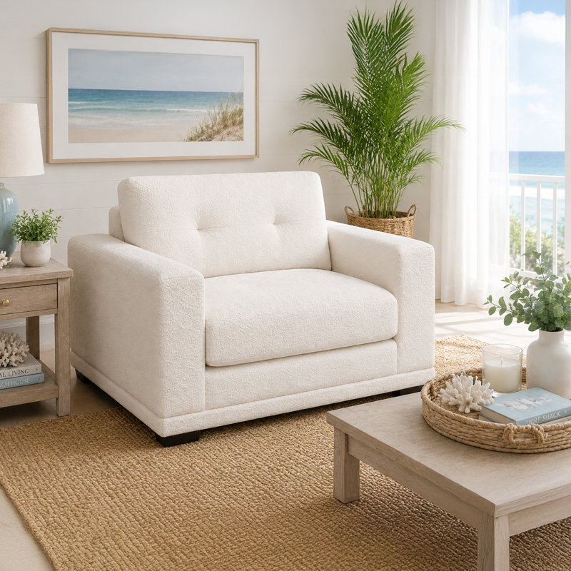 Chaise en tissu Mager, crème