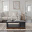 Table basse Nora de 48 pouces, aucun assemblage requis, finition noire et whisky-964376575