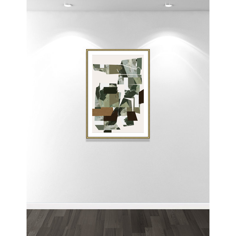 «Green Endeavour I Print» par Cartissi, L 30,75 po x H 42,75 po, Matted Print, Gold Classic
