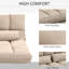 Chaise de lit pliante convertible, avec éléments réglables, 2 coussins, beige, produit peu encombrant et chaise pratique, meubles de canapé, pour de multiples activités