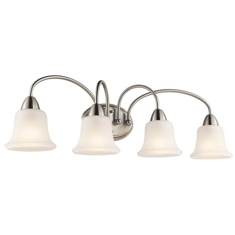 Éclairage pour meuble-lavabo 4 lumières Ledbetter, Nickel brossé, Incandescent