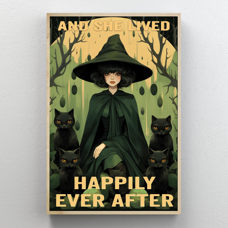 Witch And She Lived Happily, L 24 po x H 36 po x P 1,25 po