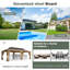 Pavillon de jardin 12 pi x 24 pi avec toit en acier galvanisé et structure en aluminium, pavillon permanent brun avec rideaux fermés pour patio et jardin-129164803
