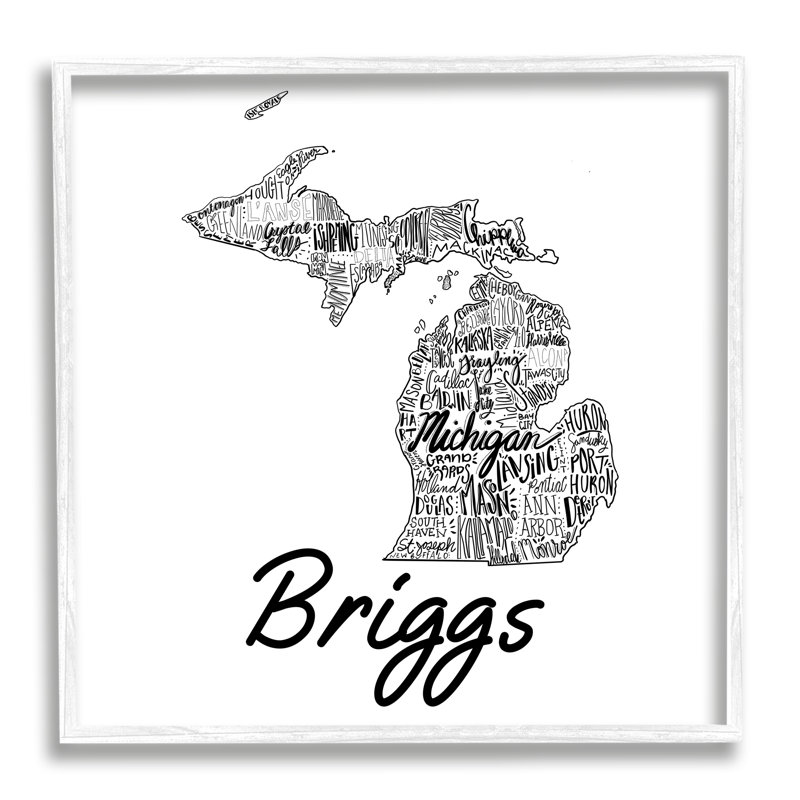 «Michigan State Typographie cmw-054», art mural personnalisé, H 17 po x l 17 po, Toile tendue, Oui
