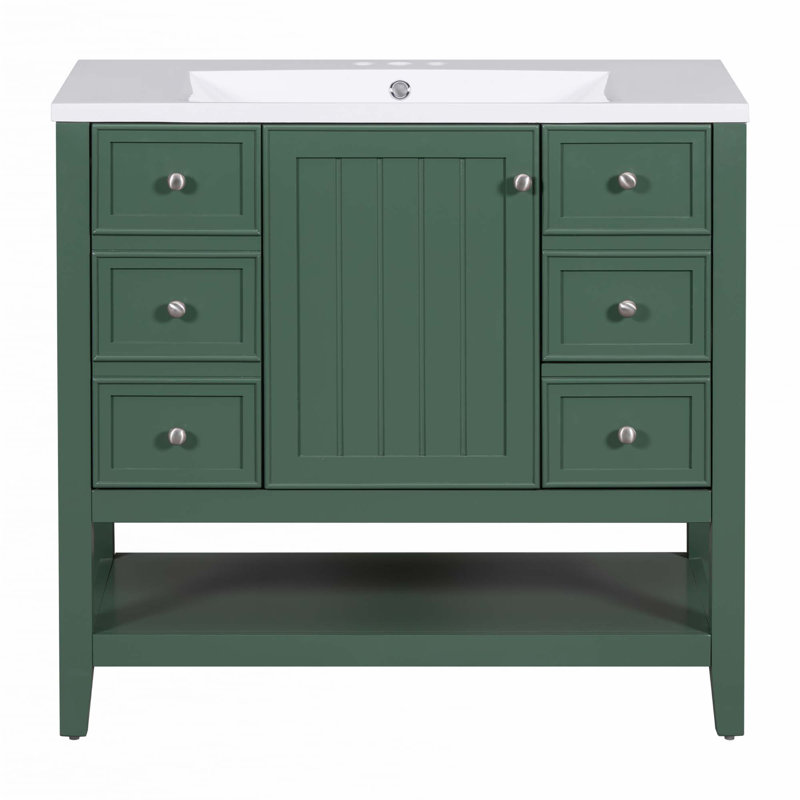 Meuble-lavabo 36 po avec lavabo, Vert